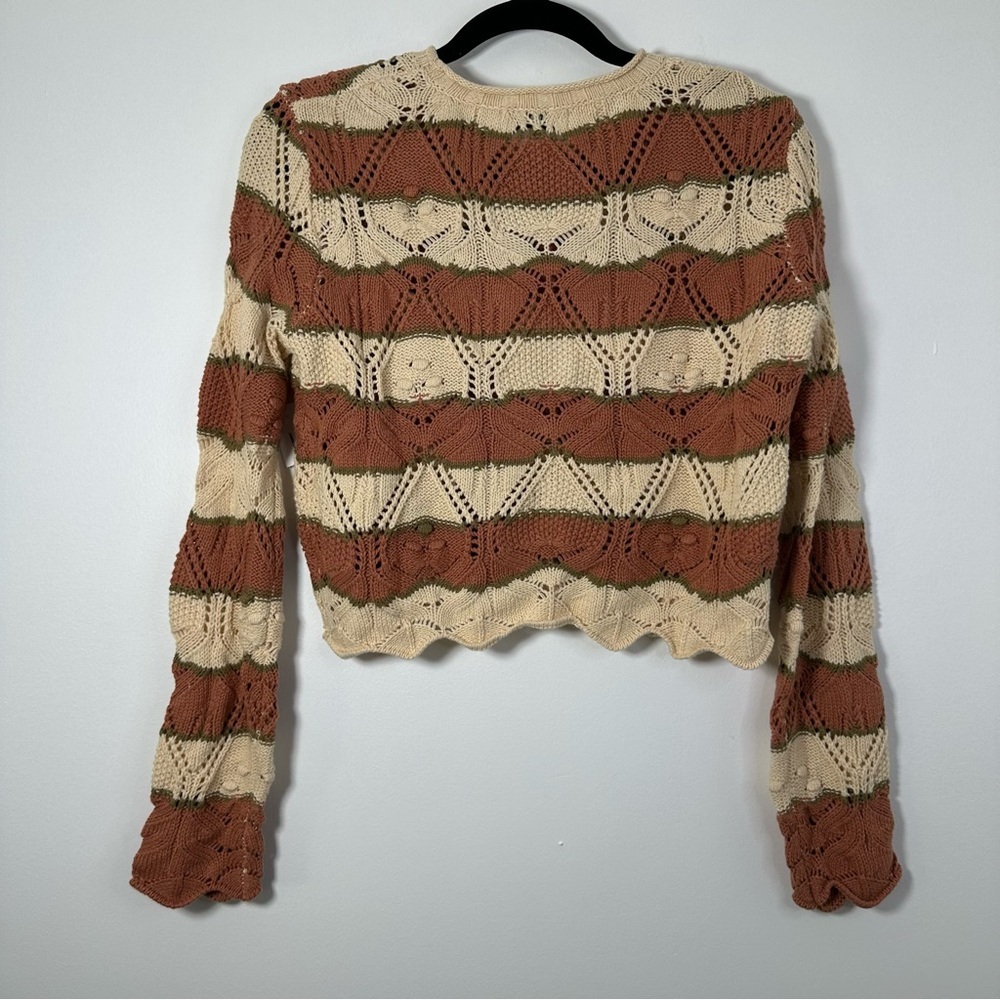 Tilly’s RSQ Women’s Striped Knit Cropped Sweater Size S NWT - Picture 3 of 8